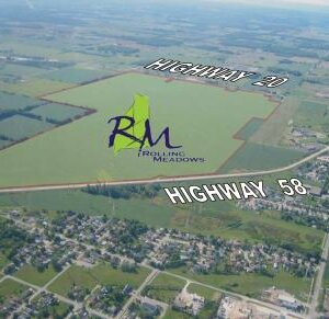 Aerial photograph of the plot of land where a future suburban construction project will be