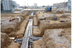 beam-team-Trenching-and-Underground-Conduit-Installation Exposed pipes in construction site